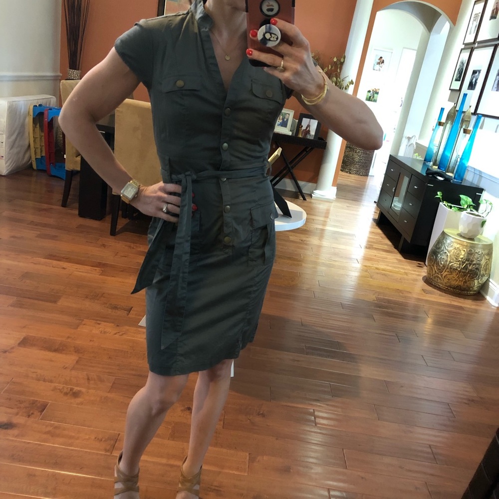 Dark Green H&M Belted Dress